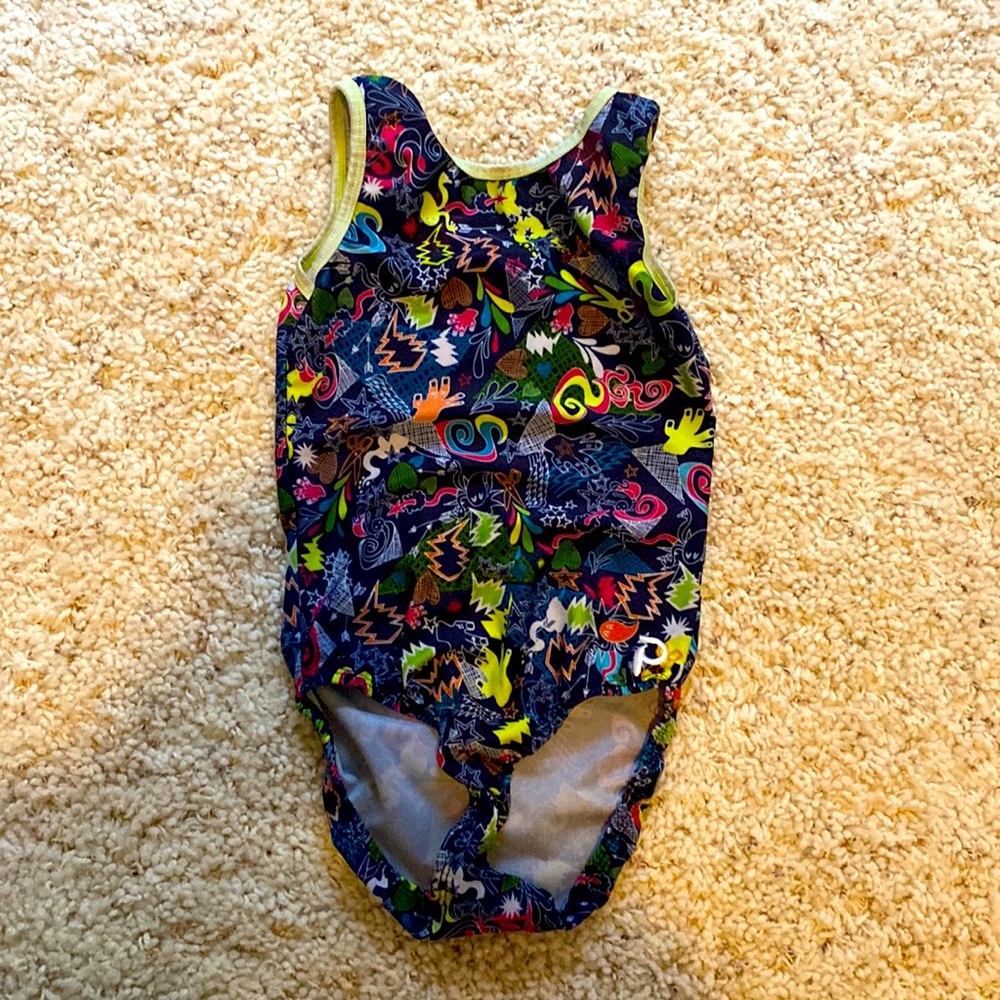 Child large plum gymnastics leotard